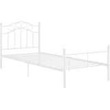Metalen ledikant met bedbodem wit