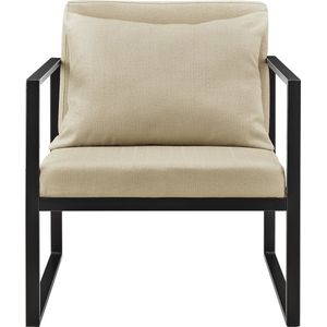 Design fauteuil met kussens 70x60x60 set van 2 zandkleurig