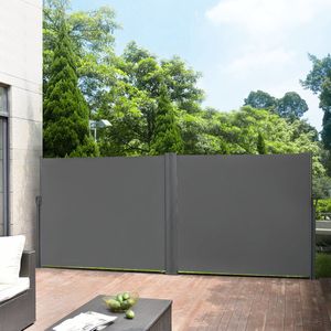 Uitschuifbaar aluminium windscherm 200 x 300cm zwart A401531