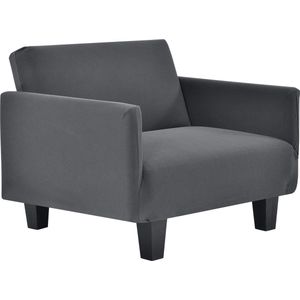 Stertch meubelhoes voor fauteuil polyester donkergrijs