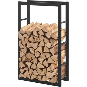 Stalen brandhoutrek houtopslag zwart voor ca. 0,15 m³ hout