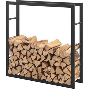 Stalen brandhoutrek houtopslag zwart voor ca. 0,25 m³ hout