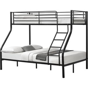 Metalen stapelbed kinderbed 210x147,5x168 cm zwart