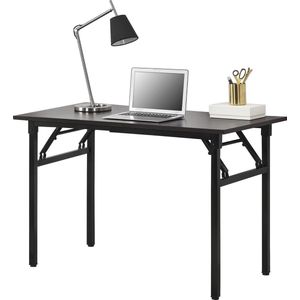 Eettafel bureau 120x60x75 - 76,4 cm opvouwbaar verstelbaar donkerbruin en zwart