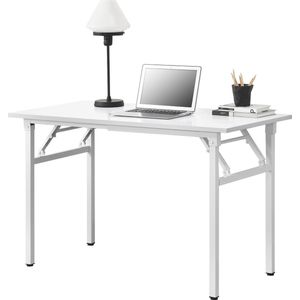 Eettafel bureau 120x60x75-76,4 cm opvouwbaar verstelbaar wit