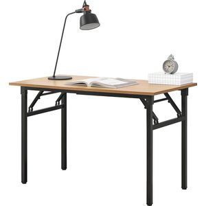 Eettafel bureau 120x60x75 - 76,4 cm opvouwbaar verstelbaar beuken en zwart