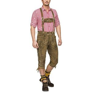 Stockerpoint heren leren broek, bruin (Havanna), 46