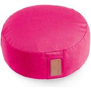 #DoYourYoga - Yoga kussen - »Vishnu« - rond meditatiekussen met bio-organische Spelt vulling - H:15cm, diam.30cm - roze