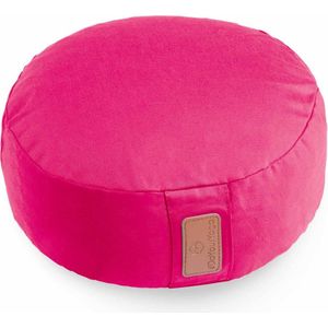 #DoYourYoga Ronde yogabolster - wasbare overtrek, biologische boekweitdoppen (KBA) vulling, 30 x 15 cm, yogakussen voor Yin Yoga en Meditatie - roze