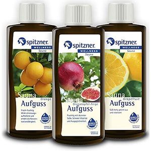 Spitzner Sauna-opgietset in geschenkdoos, de kracht van de vrucht: oranje, granaatappelvijg en grapefruit (3x190ml)