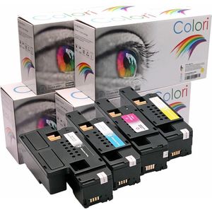 Set 4x Colori huismerk toner geschikt voor Xerox Phaser 6000 6010 6010N WorkCentre 6015 6015VB 6015VN 6015VNI Fuji Docuprint CP105b CP205 CP205w