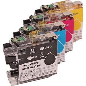 Set 4x ABC huismerk inkt cartridge geschikt voor Brother LC-221 LC-223XL voor Brother DCP-J4120DW DCP-J562DW MFC-J1100 Series MFC-J1140W MFC-J1150DW MFC-J1170DW MFC-J1180DWT MFC-J4420DW MFC-J4425DW