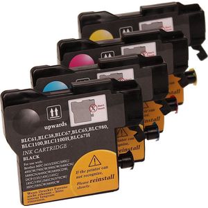 ABC huismerk Set 4x inkt cartridge geschikt voor Brother LC980 LC1100 DCP145C DCP160 DCP163C DCP165C DCP167C DCP185C DCP195C DCP197C DCP365CN DCP373CW