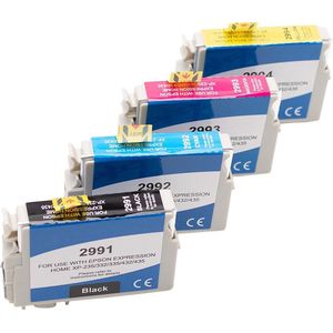 ABC huismerk Set 4x inkt cartridge geschikt voor Epson 29XL XP235 XP245 XP247 XP332 XP335 XP342 XP345 XP432 XP435 XP442 XP445 XP255 XP352 XP355 XP455