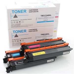 ABC huismerk Set 4x Toner geschikt voor Brother TN248XL HL-L3220cw HL-L3220cwe HL-L3240cdw HL-L8230cdw HL-L8240cdw MFC-L3740cdw MFC-L3740cdwe MFCL3760cdw