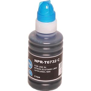 ABC huismerk navulflesje voor Epson T6732 cyan geschikt voor Ecotank EcoTank L800 L801 L805 L810 L850 L1800