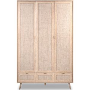 Finori Bali Kast - Eiken/Riet Decor - 3-deurs