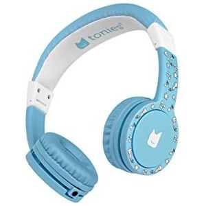 tonies - Wisser – verstelbare en opvouwbare kinderhoofdtelefoon met volumebegrenzing, over-ear hoofdtelefoon met kabel en gevoerde hoofdbeugels, lichtblauw