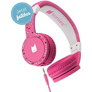tonies - Wisser – verstelbare en opvouwbare kinderhoofdtelefoon met volumebegrenzing, over-ear hoofdtelefoon met kabel en gevoerde hoofdbeugels, roze
