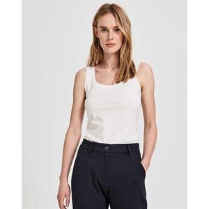 Opus - Imilia - Tanktop - Wit - 94% Katoen, 6% Elastaan