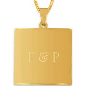 Viereckiger Anhänger mit Namen - Gold