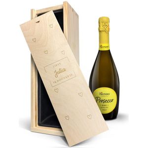 Wijn in gegraveerde kist - Riondo Prosecco Spumante