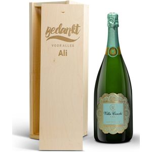 Cava in gegraveerde kist - Villa Conchi (Magnum) 1.5L
