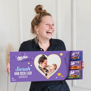 Mega Milka reep met naam en foto bedrukken - 6 repen
