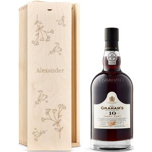 Port in gegraveerde kist - Graham's 10 Years