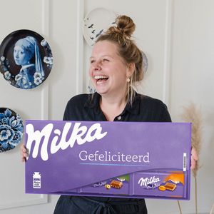 Gefeliciteerd"" - Mega Milka 600 gram - Chocoladereep - Chocolade