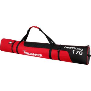 BRUBAKER CarverPro XP Skitas - Voor 1 paar Ski's & Stokken - Gevoerd - Zware Kwaliteit - Scheurvast - Skihoes - Verstelbare draag/schouderbanden - 170 cm - Zwart/Rood