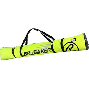 BRUBAKER Carver Champion - Skitas - Voor 1 paar Ski's & Stokken - Gevoerd - Zware Kwaliteit - Scheurvast - Skihoes - Verstelbare draag/schouderbanden - 170 cm - Neon Geel/Zwart