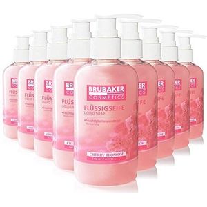BRUBAKER Cosmetics 50 Pack Handzeep Vloeibare Zeep Cherry Blossom - 50 x 240 ml in een Praktische Dispenser - Reinigt Zacht en Hydrateert