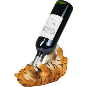 BRUBAKER - Wijnfleshouder - Dorstige Tijger - Wijnrek Grappig - Wijn accessoires - Grappige Decoratie - Wijn Cadeau