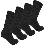 BRUBAKER - Alpacawol Sokken - Zwart - 4 Paar - Warme Huissokken - Thermosokken