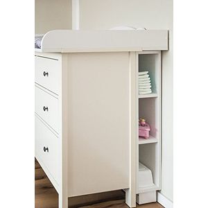 KraftKids Opbergplank voor verschoontafel. Wit, geschikt voor de Hemnes ladekast