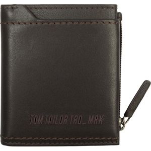 Tom Tailor - RFID - Diego north/south card wallet met zip - heren - dark brown
