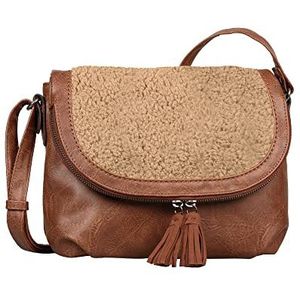 TOM TAILOR Dames lari Winter Flap Bag M no Zip, Mixed Cognac