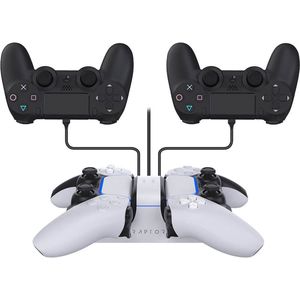 Raptor Gaming - Dubbele Oplader Wit voor PS4/PS5 DualSense Controllers