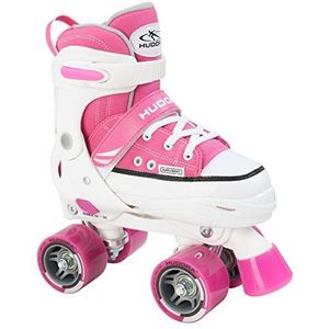 HUDORA Rolschaatsen roze/zwart, hoogwaardige rolschaatsen van nylon, comfortabel en verstelbaar in 4 maten, stijlvolle skates voor kinderen en jongeren