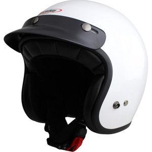 Redbike - RB-720 - Retro Jethelm - Wit - Hoogwaardig Glasvezel
