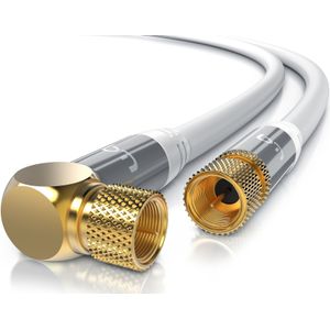 Primewire - SAT-Kabel, Koax, F-Stecker, hdtv sat Koax Kabel 90° gewinkelt, 4fach Schirmung, 135dB, 75Ohm - 12,5m