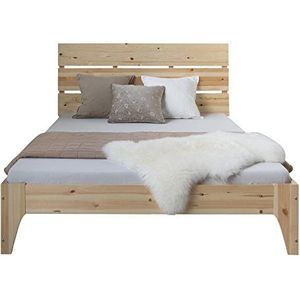 Homestyle4u 1848, houten bed 140x200 met lattenbodem bedframe tweepersoonsbed hout grenen natuur
