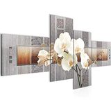 Schilderij XXL Orchidee Bloemen 200 x 100 cm Kunstafdruk Fleece Niet-geweven Canvas Print Muur Decoratioe Huiskamer Slaapkamer 204641a