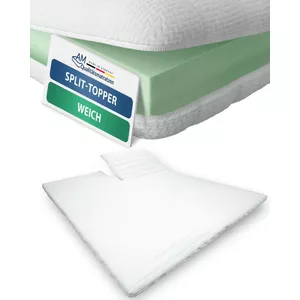Matoresu Topper 180 x 200 cm H3, van 7,5 cm hoogte schuim met hoge dichtheid voor drukontlasting, stevig, matrastopper 180 x 200 cm met afneembare, wasbare overtrek met ritssluiting, comfortabel en
