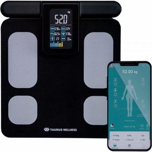 Taurus Wellness - Lichaamsanalyseweegschaal Pro - Wit - Materiaal: Kunststof