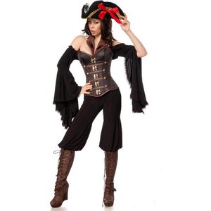 Mask Paradise - Pirate Kostuum - S - Bruin/Zwart
