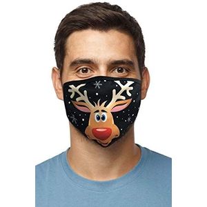 Zoelibat 97649341.016 - mondbescherming Xmas rendier, adembeschermingsmasker, mond- en neusbescherming, themafeest, Kerstmis