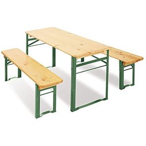 Pinolino 3-delige set van tafel en banken 'Sepp', massief: dennen, 3-delig: 2 banken, 1 tafel, inklapbaar, ruimtebesparend op te bergen, geschikt voor kinderen vanaf 3 jaar