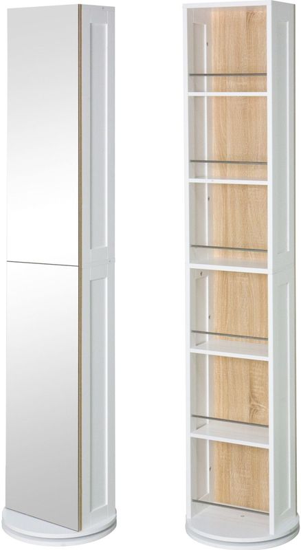 HTI-Line Badregal Badezimmer-Drehregal Leto, Stück 1-tlg., Badschrank mit Spiegel